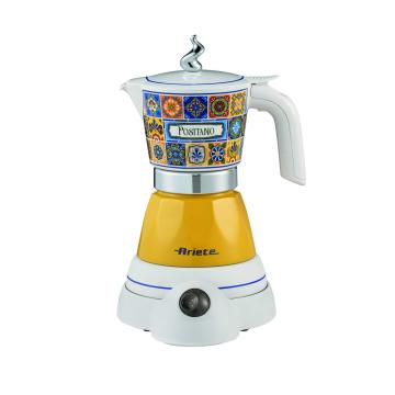 Ariete 1358 Moka Aroma Positano, Electric moka pot, 400W, 2/4 cups, Cordless, Auto-shutoff function, Keep-warm function