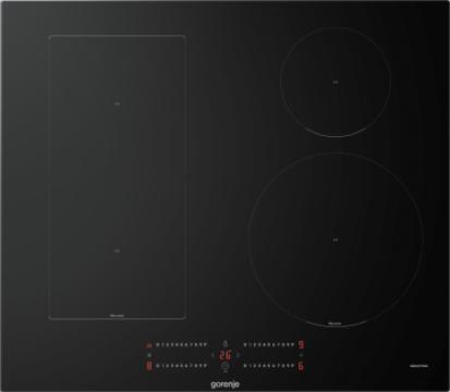Gorenje 60 cm induktionshäll med fyra zoner och intuitiv sliderstyrning för exakt värmejustering. BridgeZones ger flexibel yta för större kokkärl, medan PowerBoost möjliggör snabb uppvärmning och stabila, pålitliga resultat i vardagen.